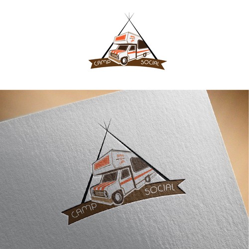 Logo for a bar and grill restaurant Camp Social