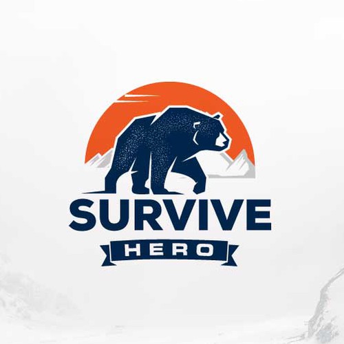 powerful logo for survival and outdoor brand