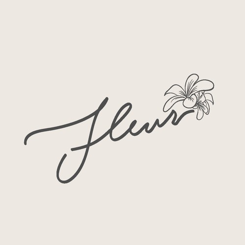 Hand Lettering Logo with Flower Sketch