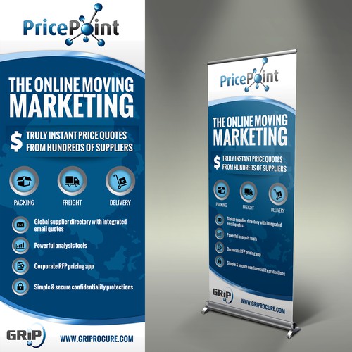 Create a vertical column tradeshow banner for PricePoint