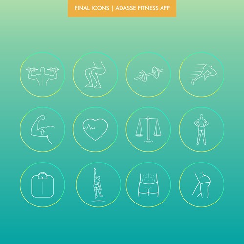 10 Additional Fitness Goal Icons for Adasse Fitness App