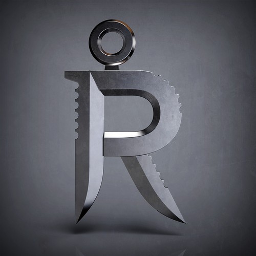 R Pendant with Knife Elements