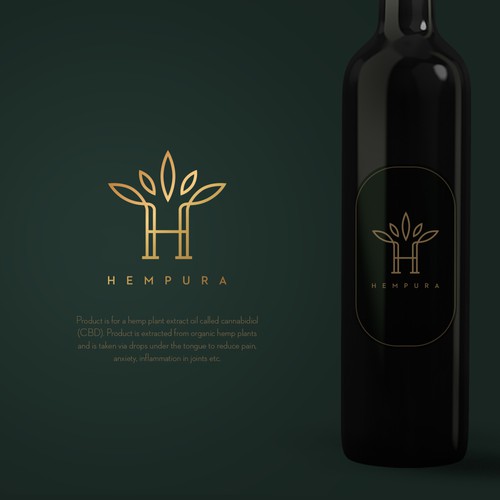 Logo proposal for hemp plant oil brand.