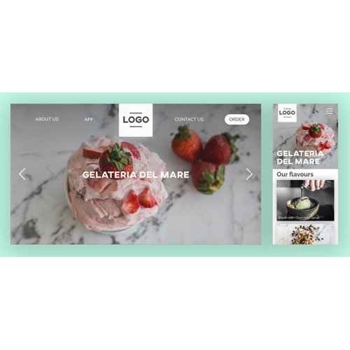 Web design concept for ice cream parlour