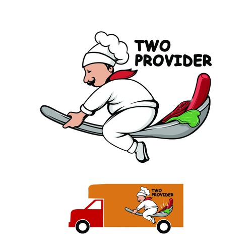 wrap around illustration for food delivery truck