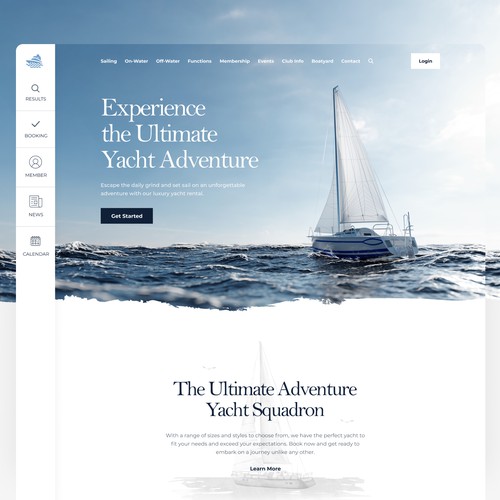 Yacht Adventure Rental Website Landing