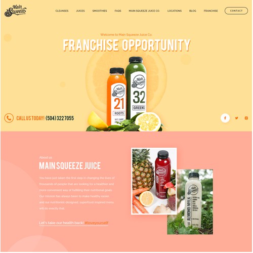 Main Squeeze Juice Website Design