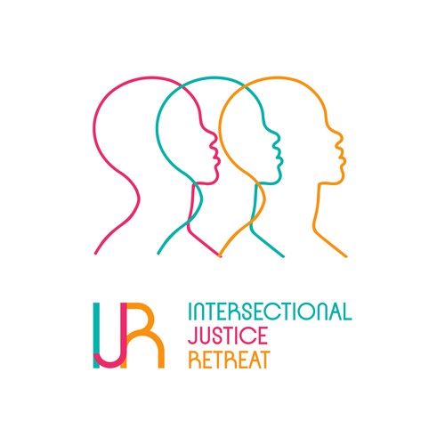 Vibrant, intersectional, dynamic conference logo for Intersectional Justice Retreat 