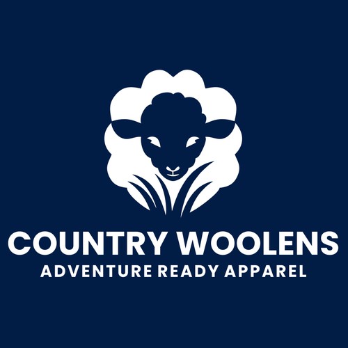 Simple sheep logo with grass for apparel