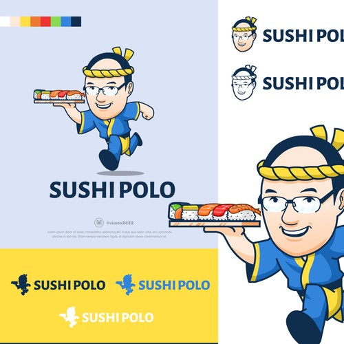 Modern and fun Sushi logo.