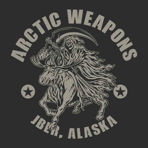 Arctic Weapons Grim Reaper Vintage Illustration