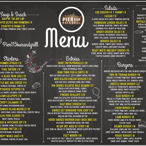 PIER 115 BAR&GRILL MENU