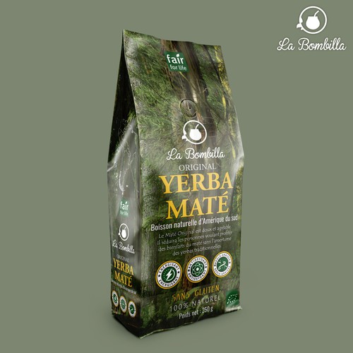 Minimalistic, modern, authentic packaging design for Yerba Maté (Flavor Name “Original”)