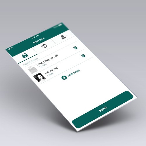 UI concept for Send FAX