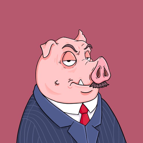 NFT pig Character.