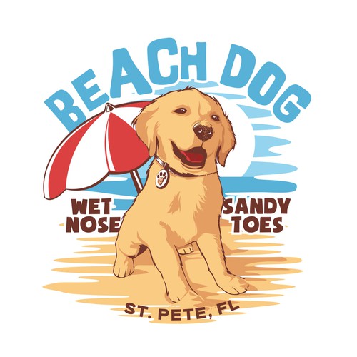 Beach dog Illustration