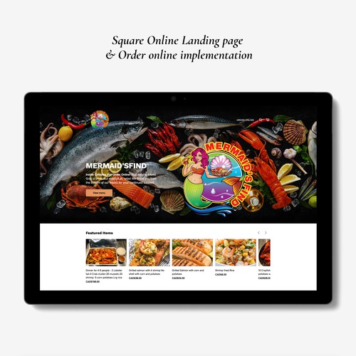 Square online store for Seafood Restaurant