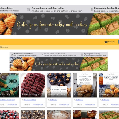 Web banner for bakery