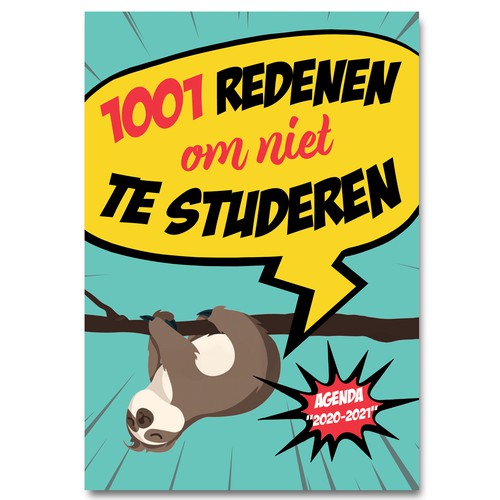 Cover for funny 18-24 years student journal "1001 Reason Why You Shouldn't Study"