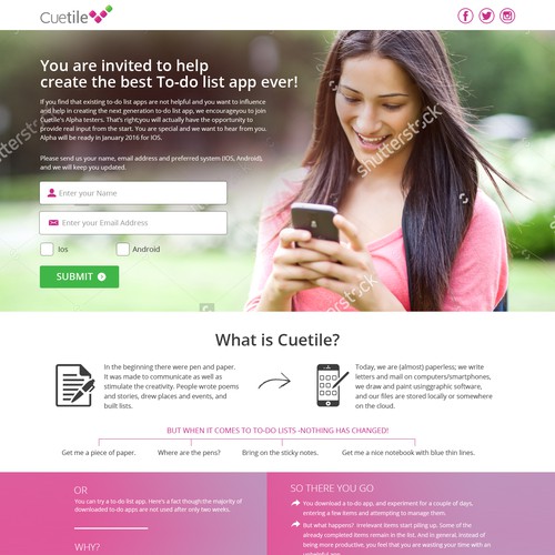 Cuetile - Landing Page