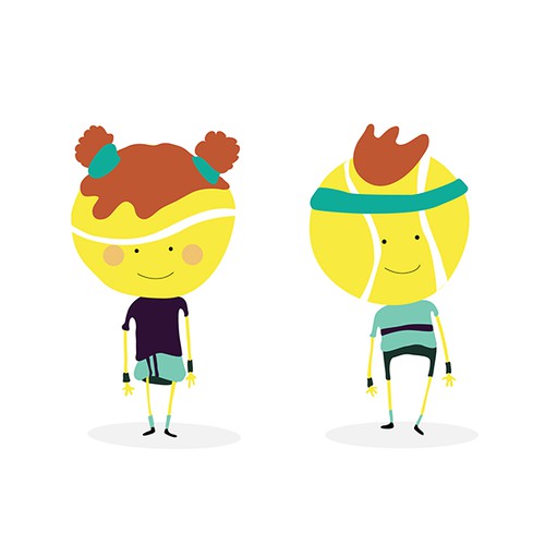 Ball Tennis Characters 