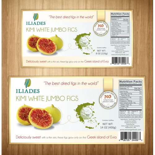 Product labels for Iliades Farm