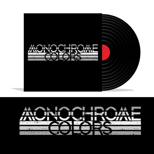 Monochrome colors band logo concept