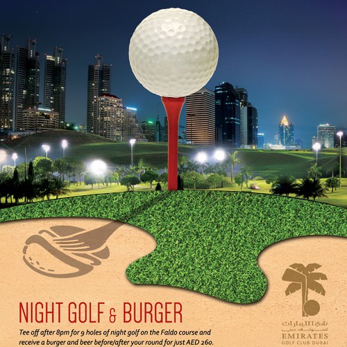 Create a burger and night golf design