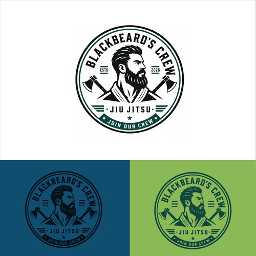 Blackbeard’s Crew Jiu Jitsu – Strong Vintage Badge Logo