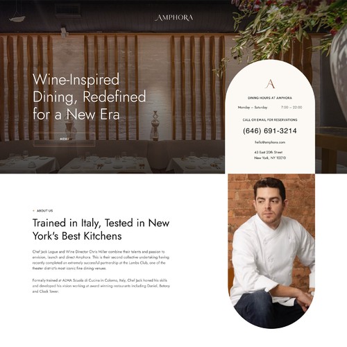 Amphora Restaurant Website Design