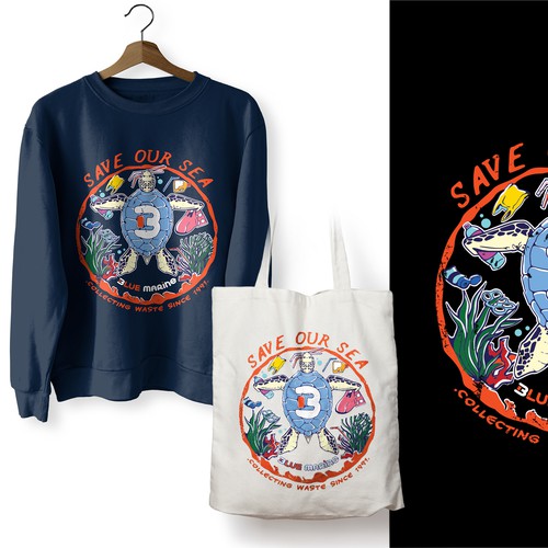 DESIGN FOR SWEATSHIRT : SAVE OUR SEA