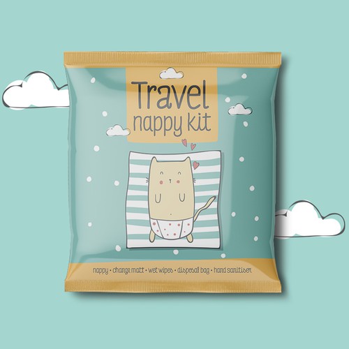 Packaging design for Travel Nappy Kit