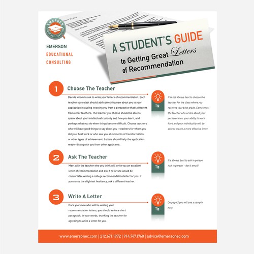A Student's Guide to Getting Great Letters of Recommendation flyer