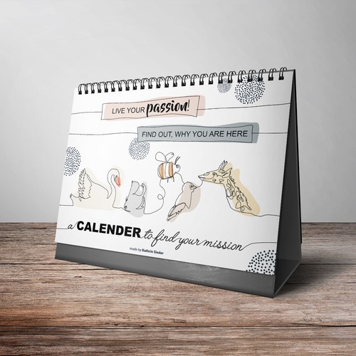 The cover for the calender with the spirits: "Live your passion"