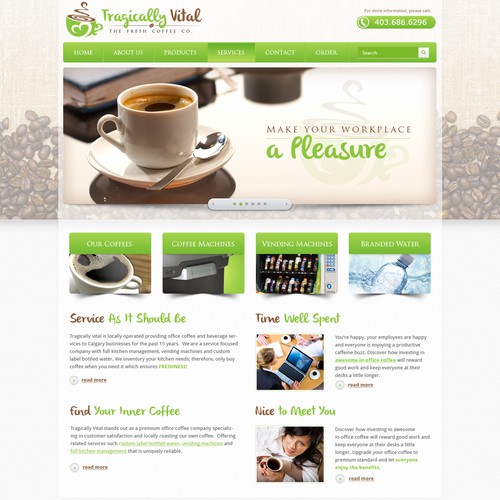 Tragically Vital the Fresh Coffee Co. needs a new website design