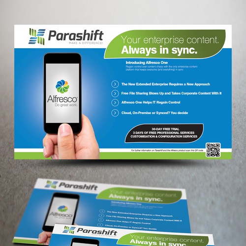 Create a capturing half page print advertisement for Parashift!