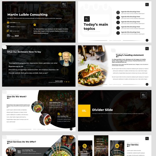 PowerPoint Design for Beverages & Food Consulting