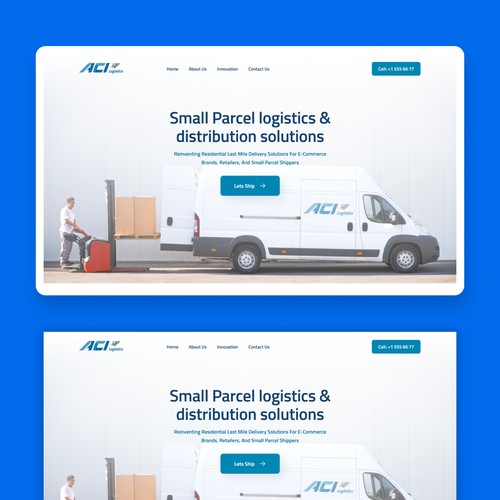 Logistics company landing page