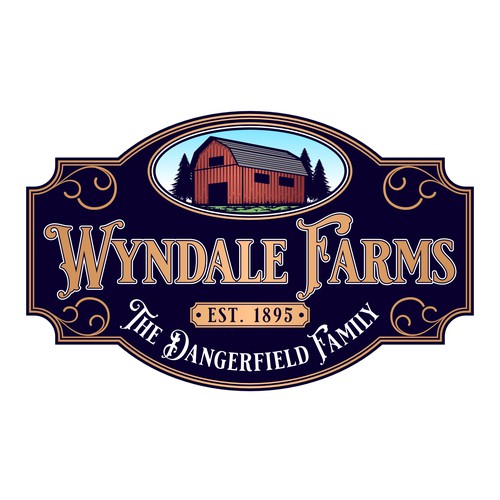 Vintage Rustic Emblem Logo for Wyndale Farms