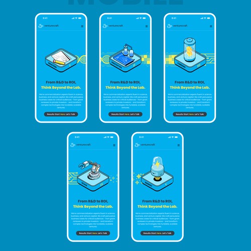 Modern Isometric R&D & Tech Landing Page UI Design