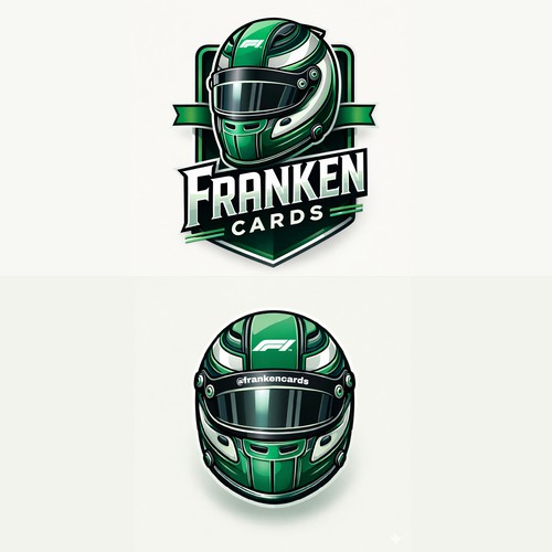 Franken Cards – Modern Racing Helmet Mascot Logo