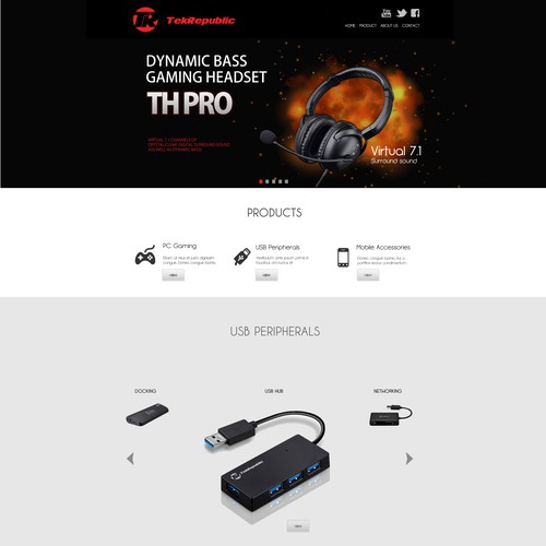 Create a awesome website landing page for awesome consumer electronics company!