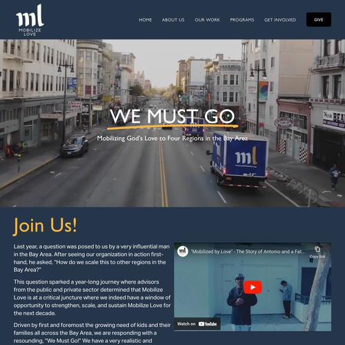 Mobilize Love Landing Page Design