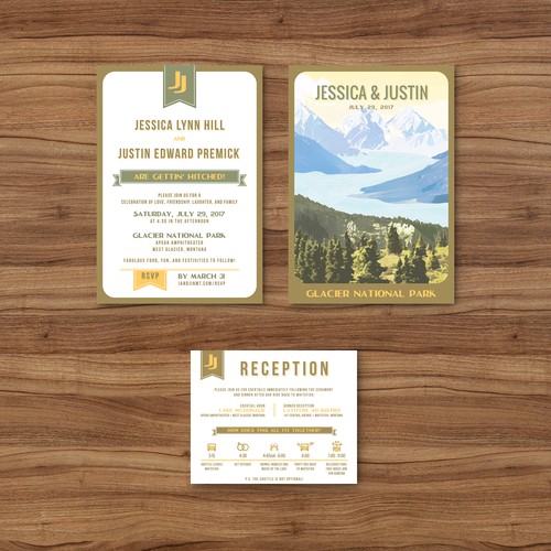 Vintage National Parks Wedding Invitation