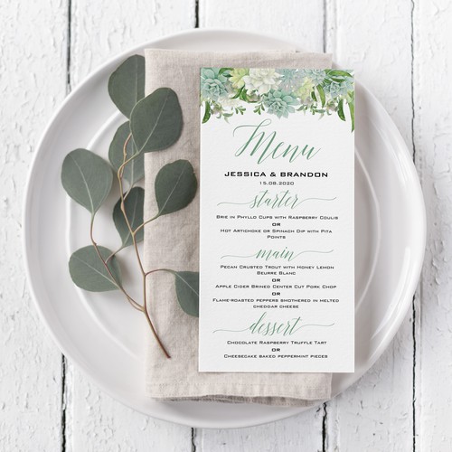 Succulent Menu design