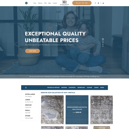 Design Home Page for E-Commerce Site