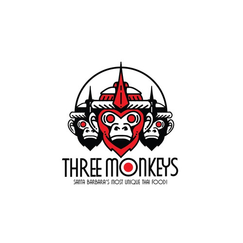 Three Monkeys Thai food Logo