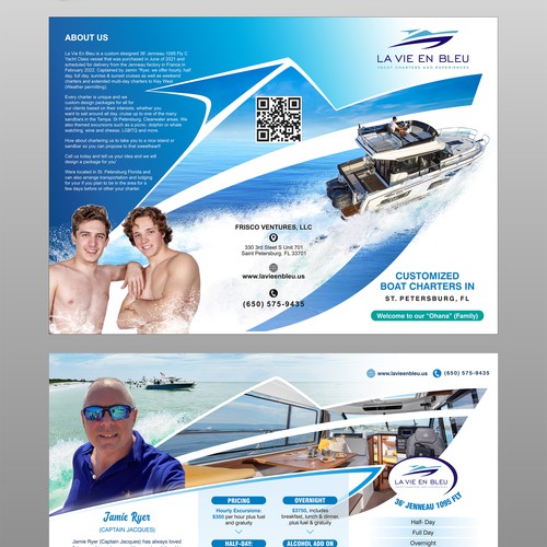 La Vie En Bleu Yacht Charters Needs a Brochure