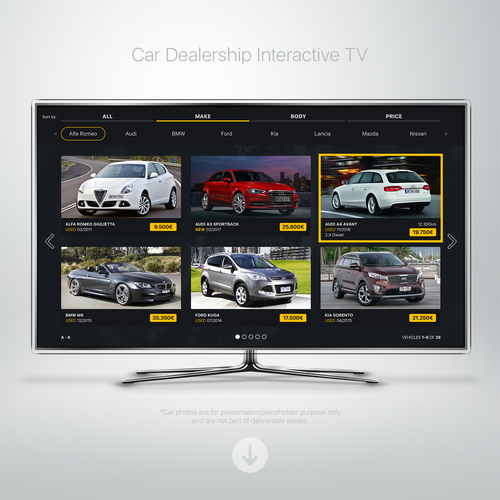 UI for Car Dealership Smart TV App