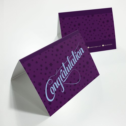 Congratulation gift card design for a gift retailer webshop